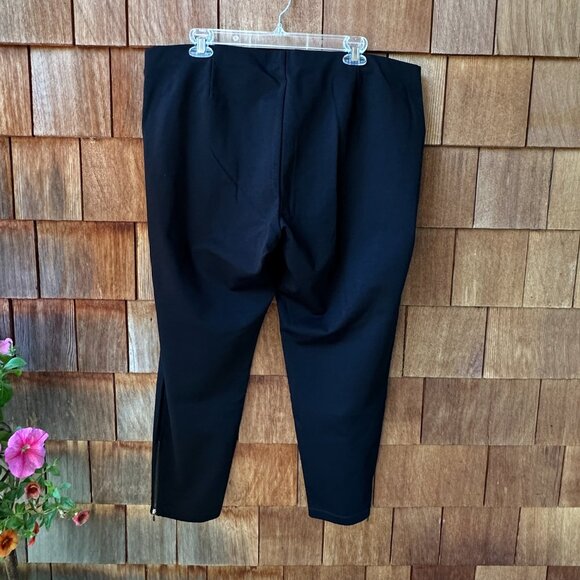 NWT Eileen Fisher Black Rayon Ponte Knit Pants with Ankle Zippers - X-Large - Picture 4 of 9